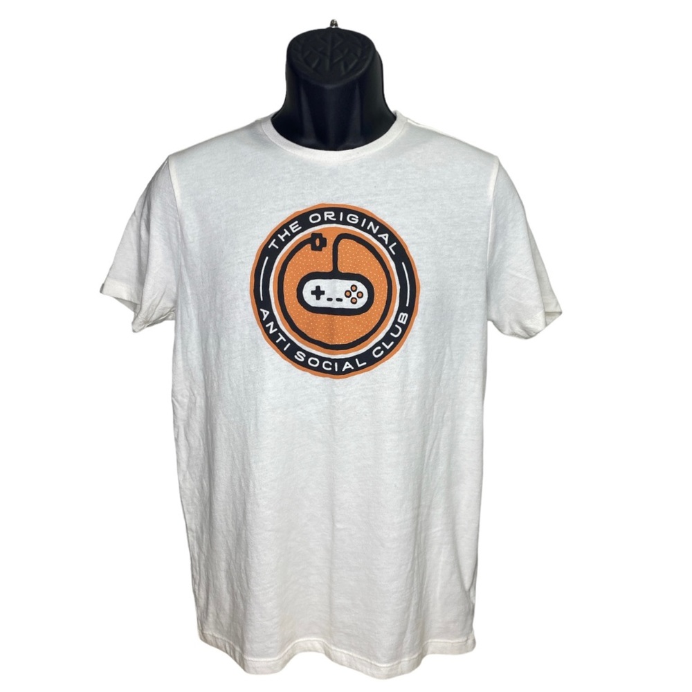 OLD NAVY Men’s Small White Short Sleeve T-Shirt “The Original Anti Social Club”